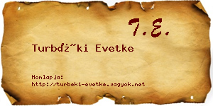 Turbéki Evetke névjegykártya